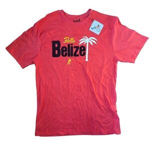 Belize Brand You Betta Belize It Palm Tree Red T-Shirt Size XL